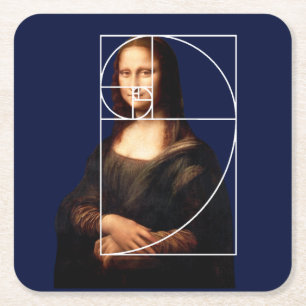 Leonardo da Vinci Mona Lisa Fibonacci Sequence Underlägg Papper Kvadrat