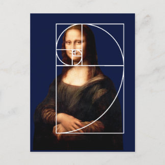 Leonardo da Vinci Mona Lisa Fibonacci Sequence Vykort
