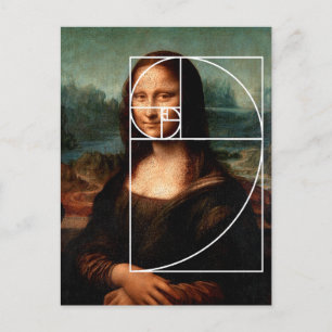 Leonardo da Vinci Mona Lisa Fibonacci Sequence Vykort