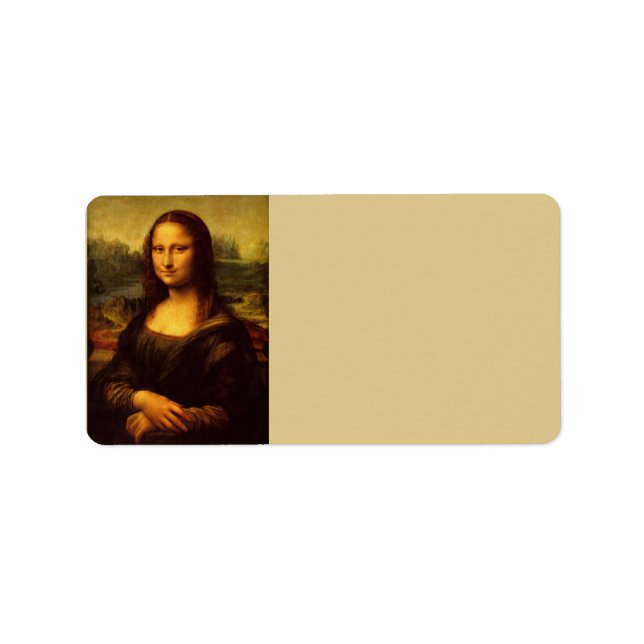 Leonardo Da Vinci Mona Lisa Fine Art Painting Adressetikett (Framsidan)