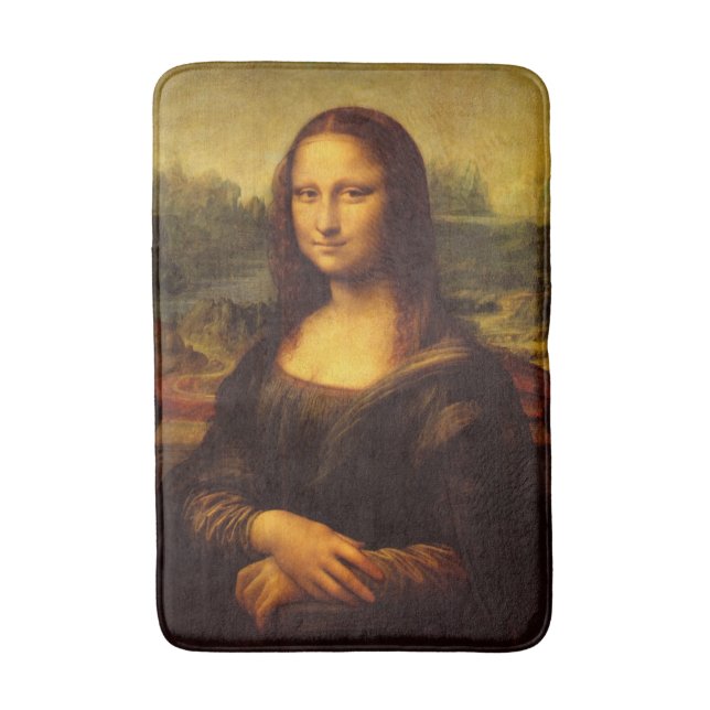 Leonardo Da Vinci Mona Lisa Fine Art Painting Badrumsmatta (Framsidan (Vertikal))