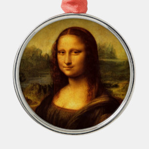 Leonardo Da Vinci Mona Lisa Fine Art Painting Julgransprydnad Metall