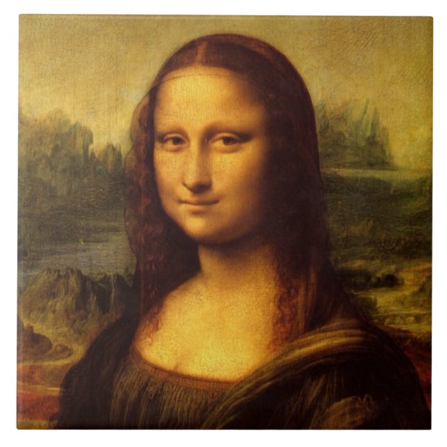Leonardo Da Vinci Mona Lisa Fine Art Painting Kakelplatta (Framsidan)
