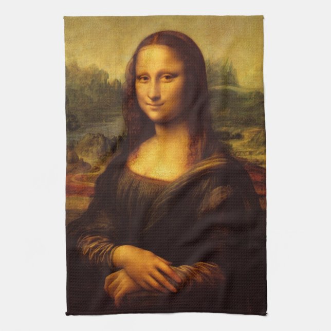 Leonardo Da Vinci Mona Lisa Fine Art Painting Kökshandduk (Vertikal)