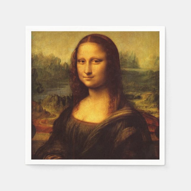 Leonardo Da Vinci Mona Lisa Fine Art Painting Pappersservett (Framsidan)