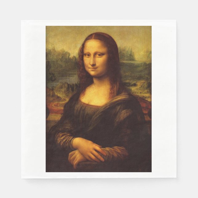 Leonardo Da Vinci Mona Lisa Fine Art Painting Pappersservett (Framsidan)