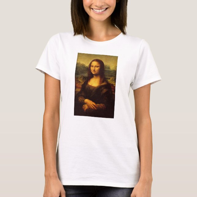 Leonardo Da Vinci Mona Lisa Fine Art Painting T-shirt (Framsida)