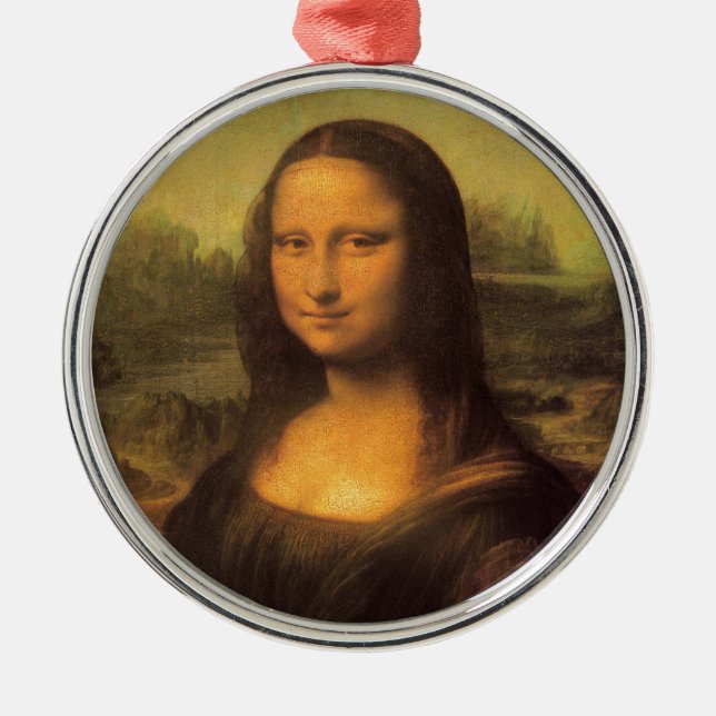Leonardo Da Vinci' Mona Lisa Julgransprydnad Metall (Framsidan)