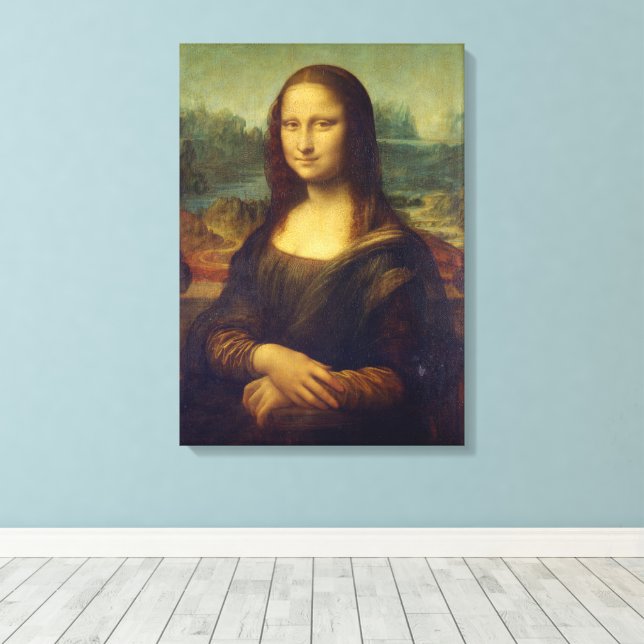 Leonardo Da Vinci, Mona Lisa, La Gioconda Canvastryck (Insitu (trägolv))
