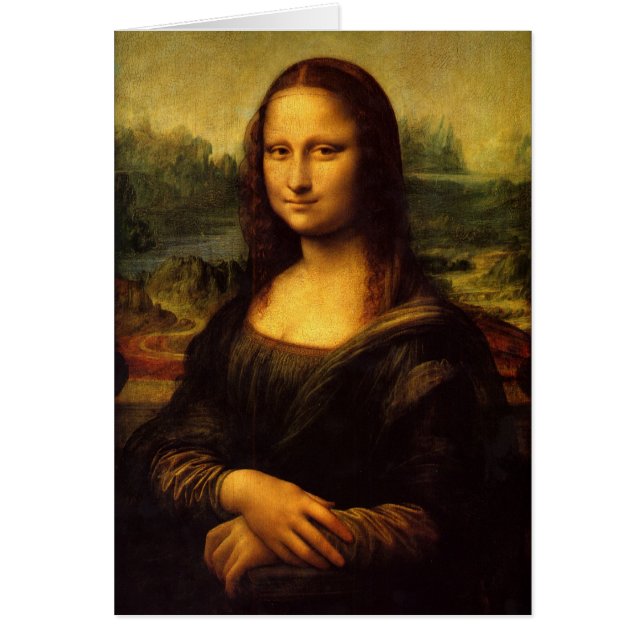 Leonardo Da Vinci Mona Lisa målning Hälsningskort (Framsidan)