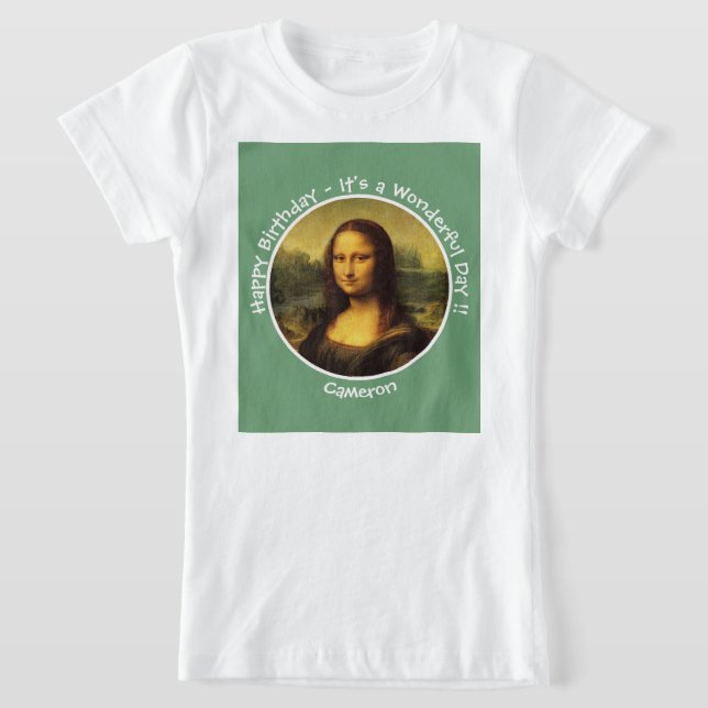 Leonardo da Vinci Mona Lisa Party Collection T Shirt (Laydown)