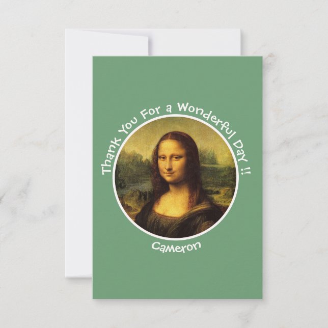 Leonardo da Vinci Mona Lisa Party Collection Tack Kort (Framsida)