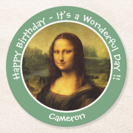 Leonardo da Vinci Mona Lisa Party Collection Underlägg Papper Rund