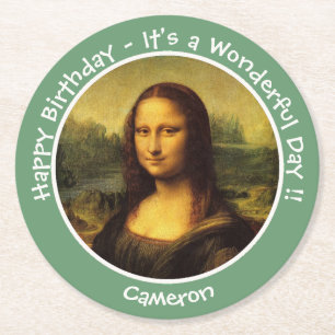 Leonardo da Vinci Mona Lisa Party Collection Underlägg Papper Rund
