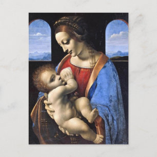 LEONARDO DA VINCI MOR MARY & JESUS POSTCARD VYKORT