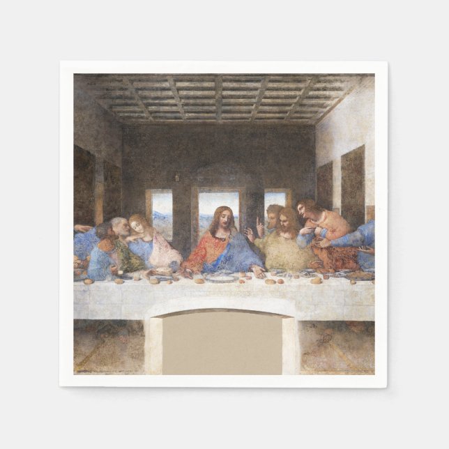 Leonardo da Vinci Nattvarden Finkonst Pappersservett (Framsidan)