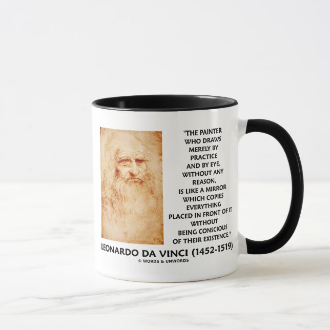 Leonardo da Vinci Painter Practice Reason Spegel Mugg (Höger)