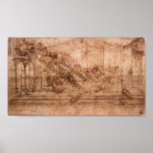 Leonardo da Vinci - Perspectival-studie Poster