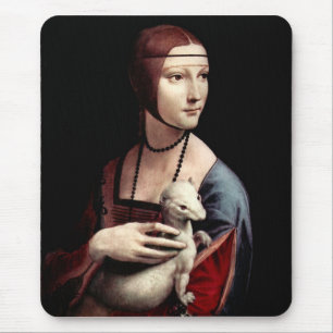 Leonardo Da Vinci - porträtt av en dam med erminen Musmatta