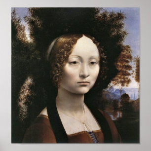 Leonardo da Vinci porträtt, en noblekvinna Poster