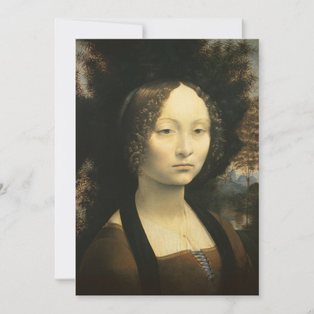 Leonardo da Vinci-Porträtt i Ginevra Benci Inbjudningar (Framsida)