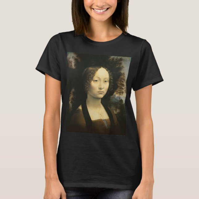 Leonardo da Vinci-Porträtt i Ginevra Benci T Shirt (Framsida)