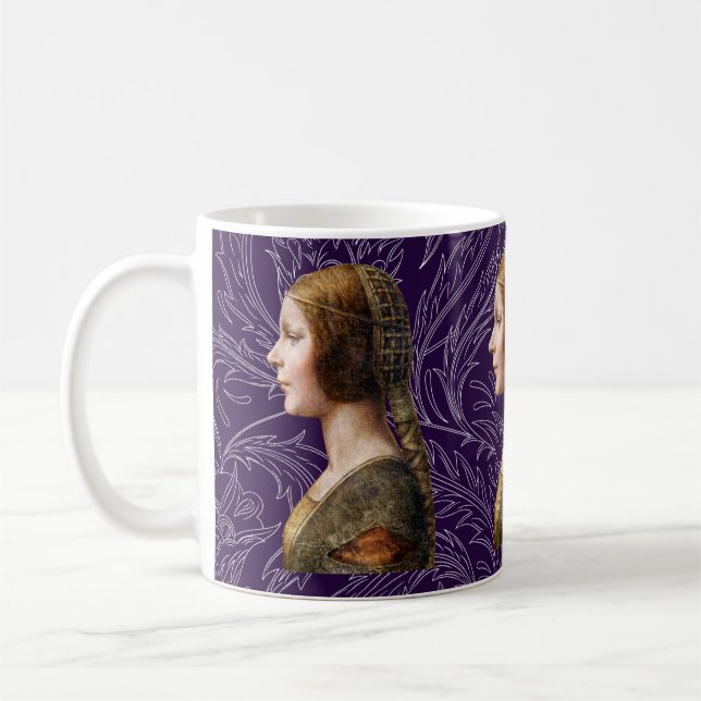 Leonardo da Vinci Porträtt La Bella Principessa Kaffemugg (Vänster)