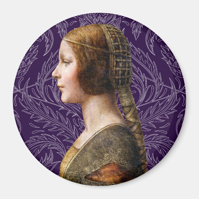 Leonardo da Vinci Porträtt La Bella Principessa Magnet (Framsidan)