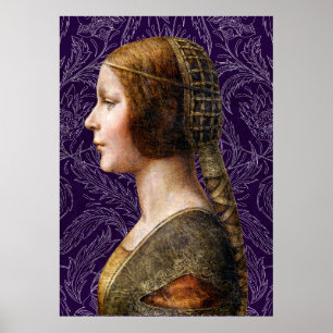 Leonardo da Vinci Porträtt La Bella Principessa Poster