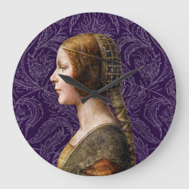 Leonardo da Vinci Porträtt La Bella Principessa Stor Klocka