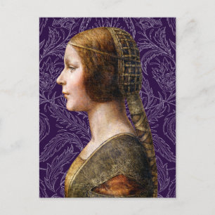 Leonardo da Vinci Porträtt La Bella Principessa Vykort