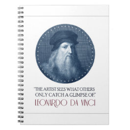 Leonardo da Vinci Porträtt med citat Anteckningsbok