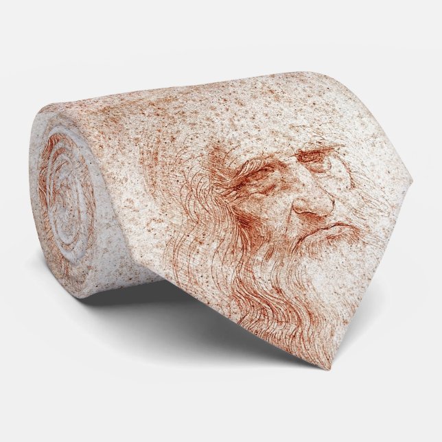 Leonardo da Vinci Porträtt Renässanskonst  Slips (Rullad)