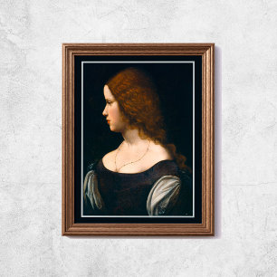 Leonardo Da Vinci Porträtt Young Dam Berömd Art Poster