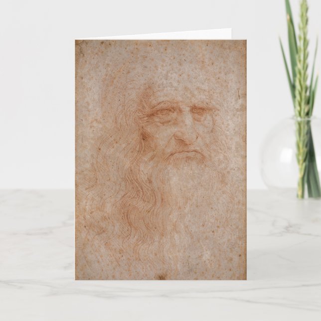 Leonardo Da Vinci, Presumed Self-Porträtt Kort (Framsida)