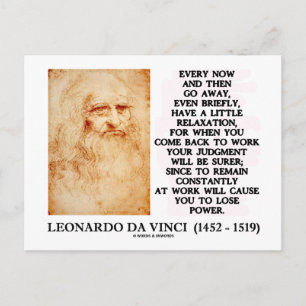 Leonardo da Vinci Relaxation Work Assessment Power Vykort