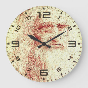 Leonardo da Vinci renässanskonst väggklocka