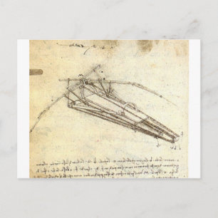 Leonardo Da Vinci:s plan för Maskin under flygning Vykort