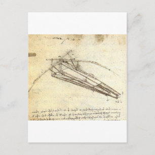 Leonardo Da Vinci:s plan för Maskin under flygning Vykort