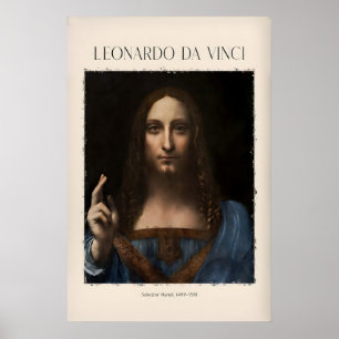 Leonardo da Vinci Salvator Mundi c1500 Porträtt av Poster