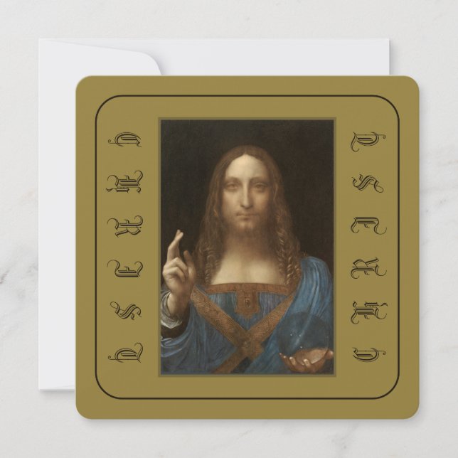 LEONARDO DA VINCI SALVATOR MUNDI CHRIST THE SAVIOR INBJUDNINGAR (Framsida)