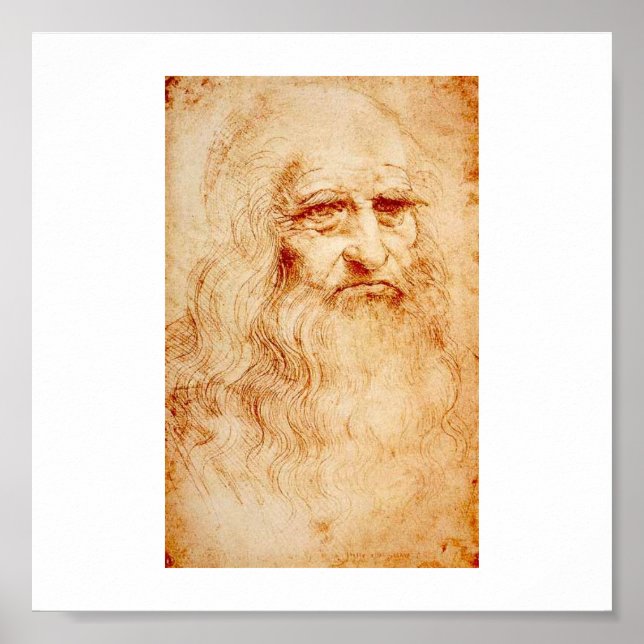 Leonardo Da Vinci Self-Porträtt circa 1510-1515 Poster (Framsidan)