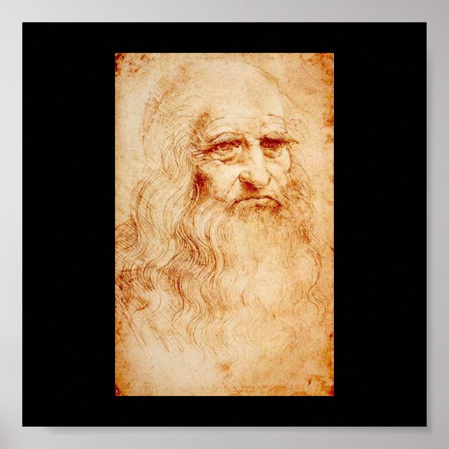 Leonardo Da Vinci Self-Porträtt circa 1510-1515 Poster (Framsidan)