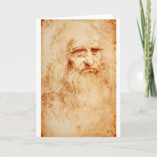 Leonardo Da Vinci självporträtt circa 1510-1515 Kort
