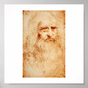 Leonardo Da Vinci självporträtt circa 1510-1515 Poster