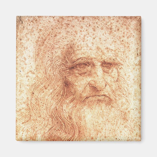 Leonardo da Vinci självporträtt Magnet (Framsidan)