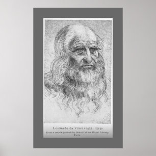 Leonardo Da Vinci - självporträtt Poster