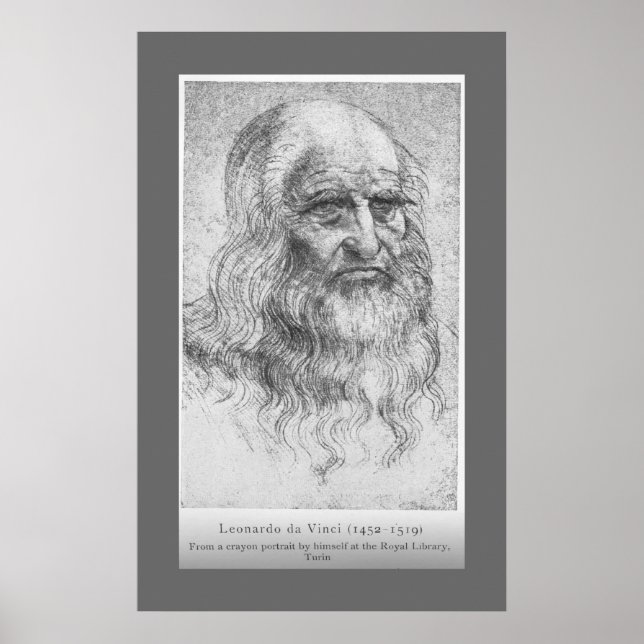Leonardo Da Vinci - Självporträtt Poster (Framsidan)