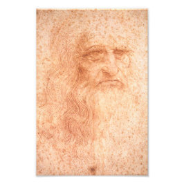 Leonardo da Vinci Självporträtt Red Chalk Fototryck