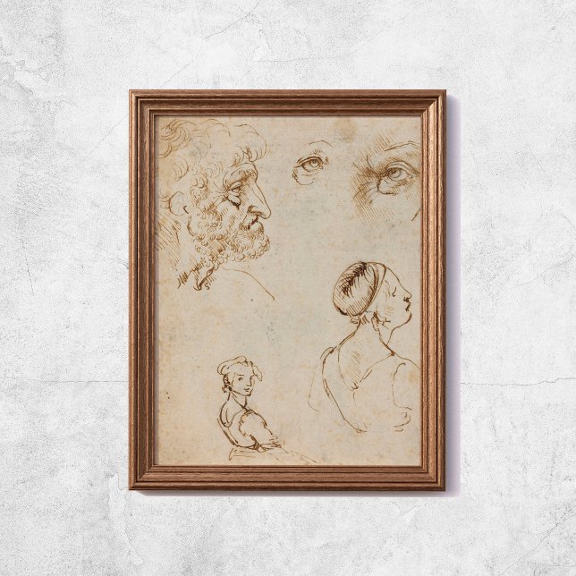 Leonardo Da Vinci Sketches Berömd Art Poster (Leonardo Da Vinci Sketches Famous Art Poster
)